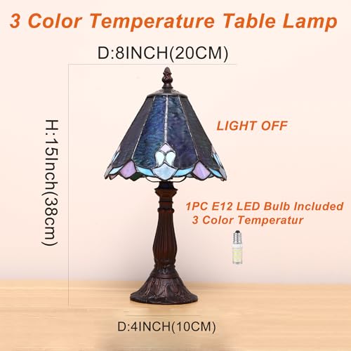 Tiffany Lamp Butterfly Stained Glass Bedside Nightstand Table Lamp