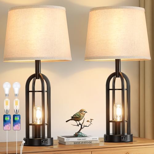 Black Table Lamps for Living Room Set of 2 (2 Count)
