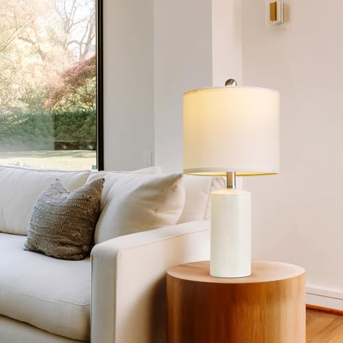 Small Table Lamps Set of 2 for Living Room 20.25" White Lamps Bedside Lamps (2 Count)