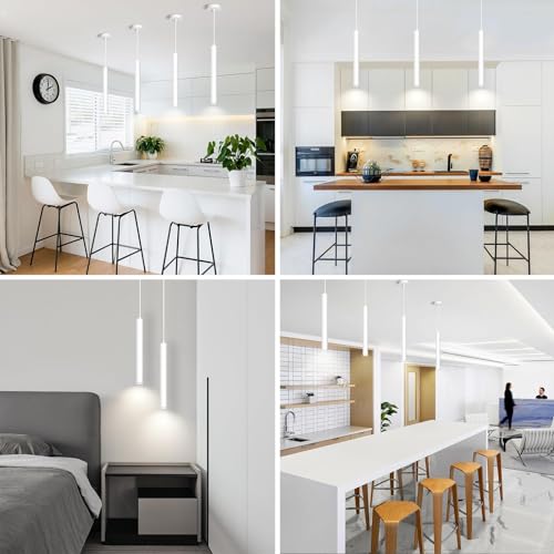Modern Pendant Lights 4000K White LED Dimmable Pendant Light Fixtures Pendant Lighting for Kitchen Island (3 Count)