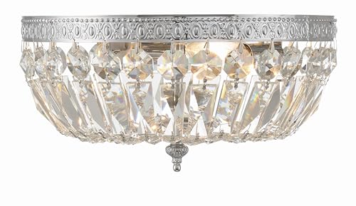 3 Light Clear Italian Crystal Flush Mount