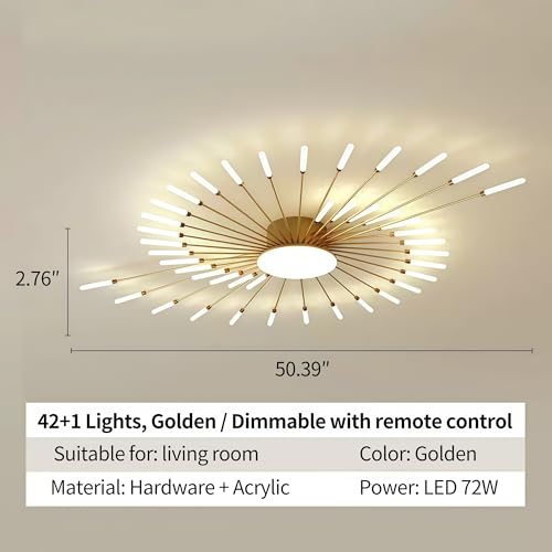 50.4 Inch Modern LED Flush Mount Ceiling Light