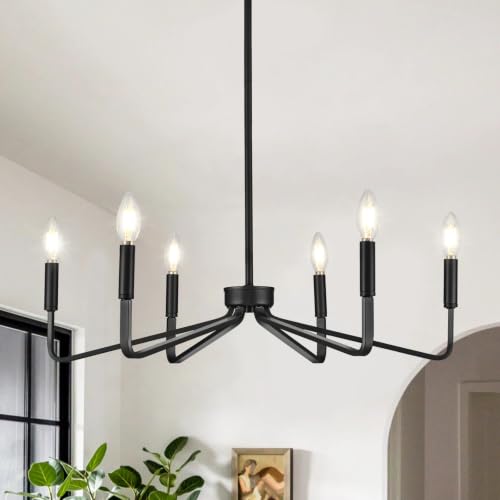 6 Light Black Dining Room Chandelier (6 Count)