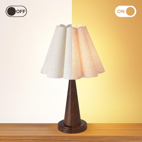 Modern Table Lamp with Petal Linen Lampshade
