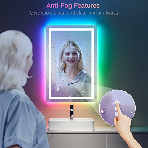 28"X36" RGB LED Bathroom Mirror with Lights
