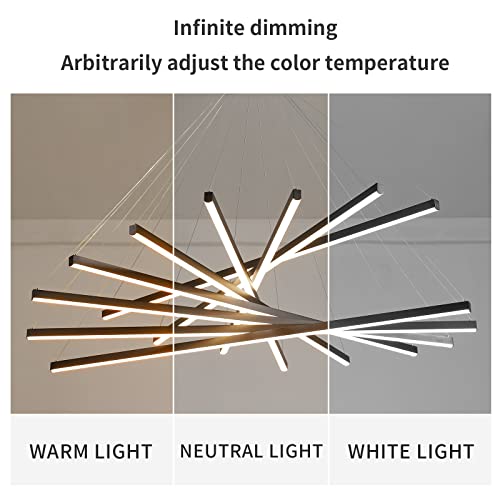 Modern LED Chandeliers Dimmable Pendant Light Fixture 9 Lights for High Ceiling Living Room Dining Room Staircase Restaurant Sputnik Floating Sculptural Art Hanging Lamp
