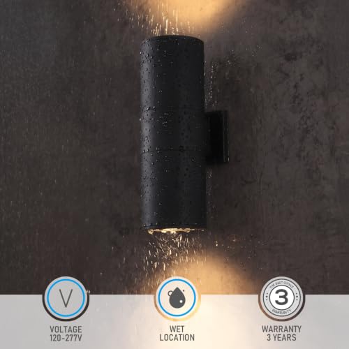2 Pack 22" Outdoor Cylinder Wall Light (2 Count)