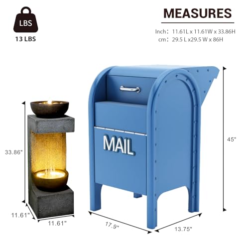 34h Modern Outdoor Water Fountain with Rain Curtain