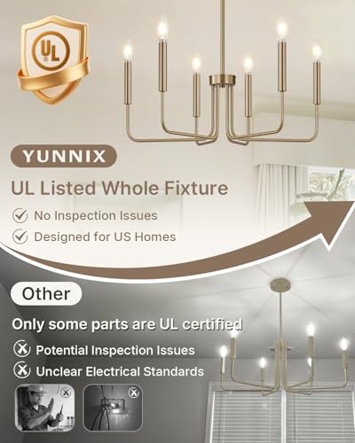 6 Light Champagne Bronze Chandelier