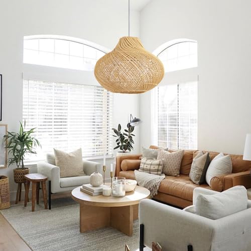 15" Rattan Pendant Light