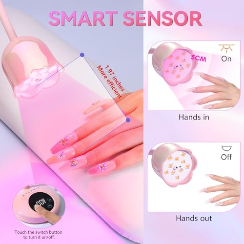 Flash Cure UV Nail Lamp for Gel Nails Rechargeable Gooseneck Design