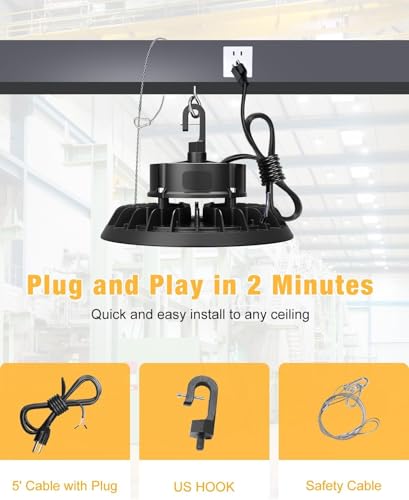 UFO LED High Bay Light 300W 4 Pack (4 Count)