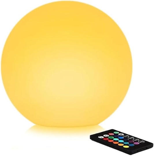10 inch Solar Globe Light Outdoor Waterproof, Dimmable 16 Colors RGB Solar Balls for Garden w/Remote, Glowing Orb Light for Outside w/Ground Stake, Globe Floor Mood Lamp for Home Patio Yard Lawn Party