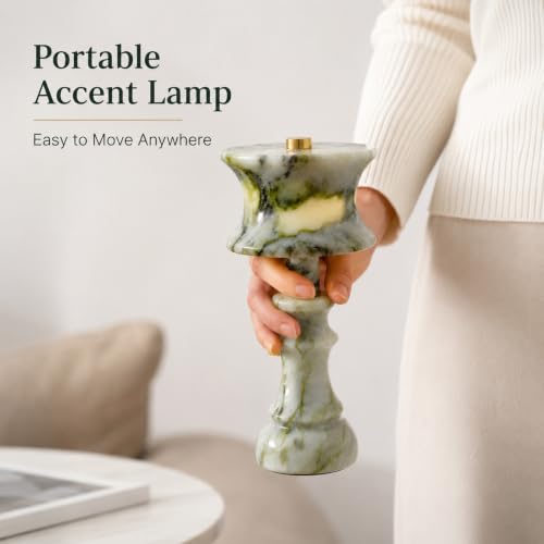 Cordless Green Marble Touch Lamp