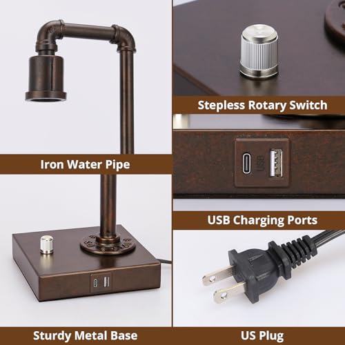 Industrial Table Lamp with Water Pipe Design