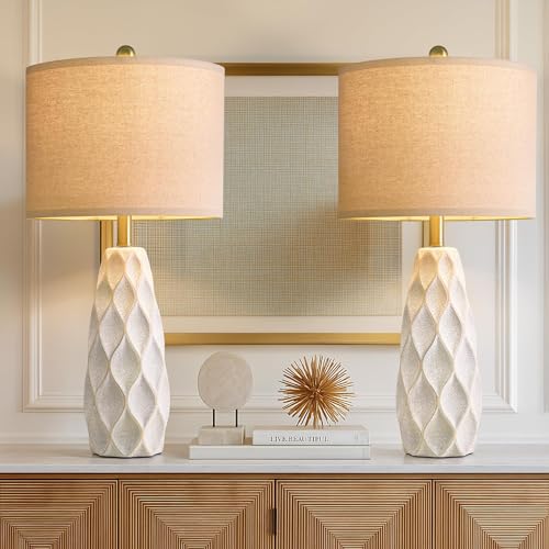 27.5" Ceramic Table Lamps for Living Room Bedroom Lamps Set of 2 Modern (2 Count)