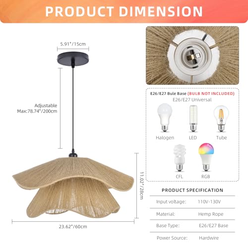 Pendant Light for Foyer Hallway Woven Pendant Lighting