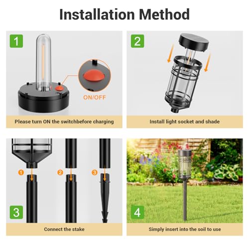 Amzarp 12 Pack Solar Garden Lights