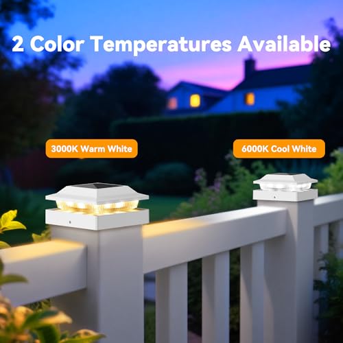 Solar Post Cap Lights for 4x4 Wood (2 Count)