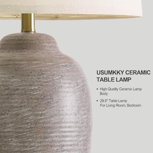 29.5" Tall Vintage Ceramic Table Lamp with 5FT Cord