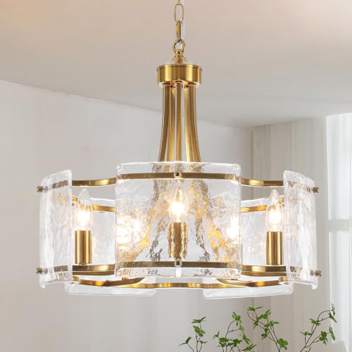 19'' Gold Glass Chandeliers for Dining Room