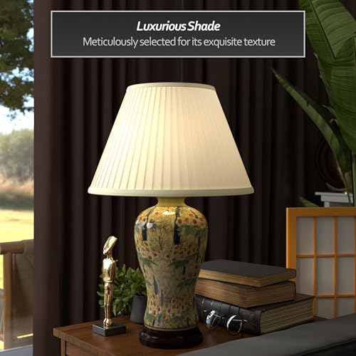 25" Glazed Bamboo Blossom Vase Lamp