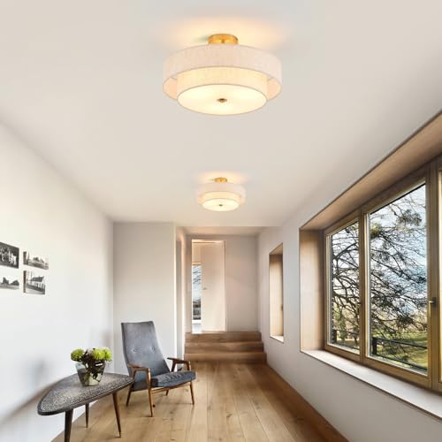 18" Gold Semi Flush Mount Ceiling Light