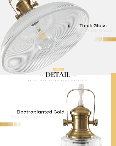 Gold Glass Pendant Lights Kitchen Island (2 Count)
