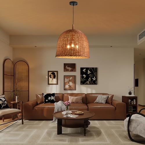 17.7" Rattan Pendant Light (3 Count)