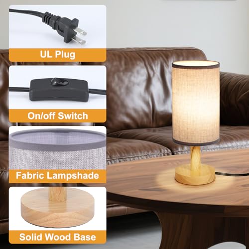 Gray Small Bedside Table Lamp for Bedroom