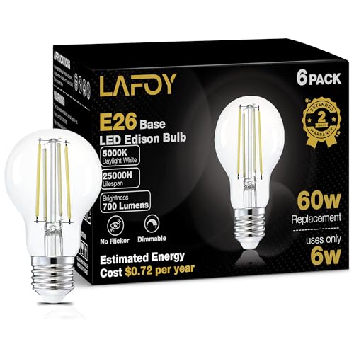 A19 Daylight Edison Bulbs (6 Count)