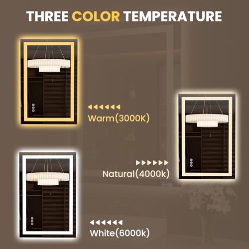 23.6"x35.4" LED Bathroom Mirror with Lights