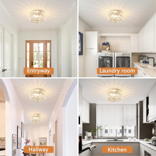 2 Light Chrome Crystal Ceiling Light