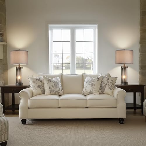 Set of 2 Rustic Table Lamps for Living Room with 2 USB Ports (2 Count)