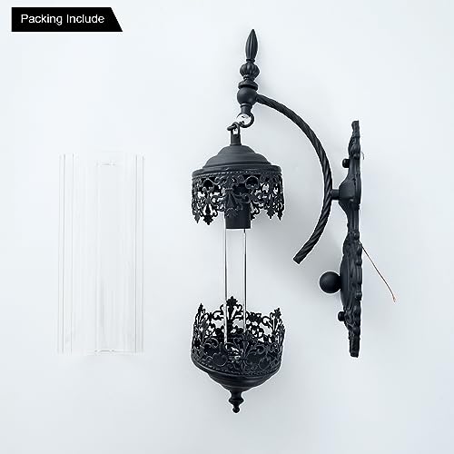 Antique Gothic Glass Wall Sconce for Bedroom