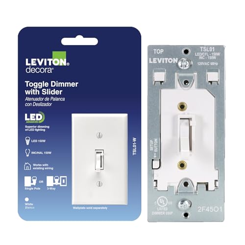 Toggle Slide LED Advanced Dimmer Switch for 150W Dimmable LED