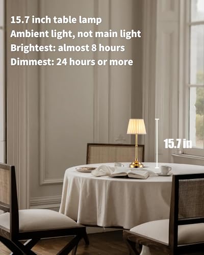 Gold Cordless Portable LED Table Lamp