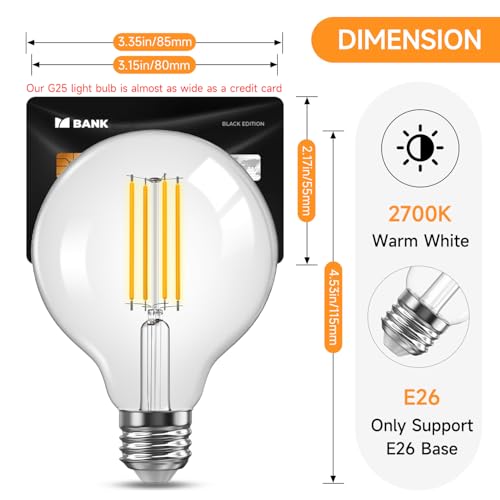 G25 LED Globe Light Bulbs for Vanity (4 Count)