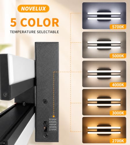 Bathroom Light Fixture Over Mirror 5CCT LED Retractable Vanity Light Bar