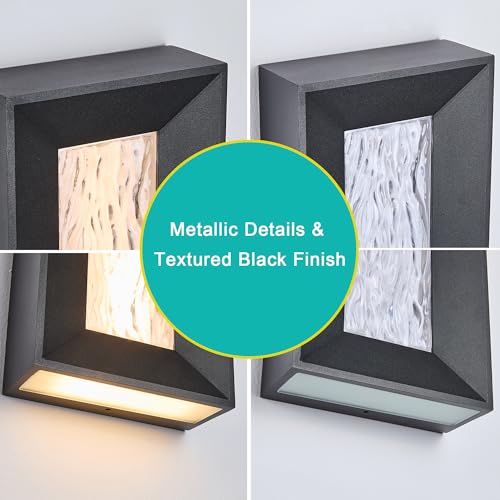 Modern 15in LED Outdoor or Indoor Wall Light with Cast Art Glass