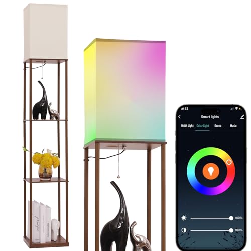 Floor Lamp with Shelves