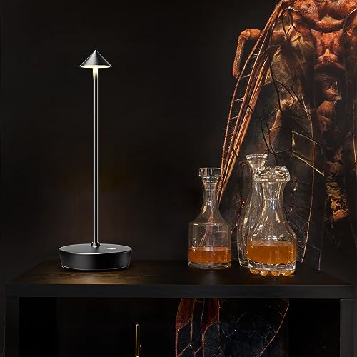Cordless Rechargeable Led Table Lamp Battery Operated Light Black