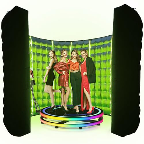 360 Photo Booth led Light Wall Silver Reflective Background LED Light Suitable for Birthday Parties