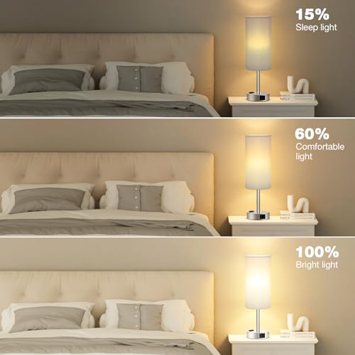 Grey Bedside Lamp for Bedroom