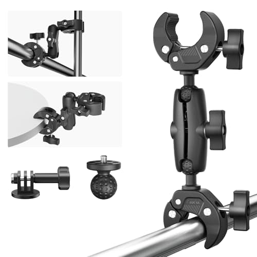 Double Super Clamp Mount Umbrella Clamp Motorcycle Cam Pole Mounts