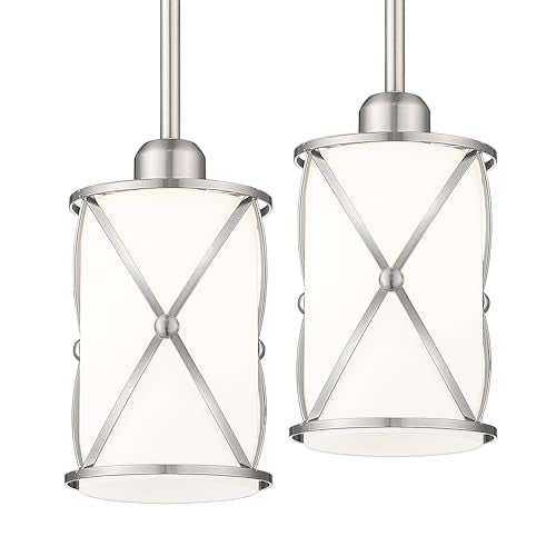 Brushed Nickel Pendant Lights Kitchen Island 2 Pack (2 Count)