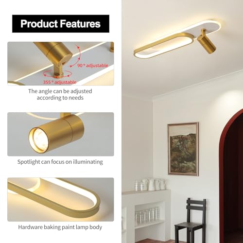 31.4inch Modern LED Ceiling Light 40w Gold Linear Ceiling Light