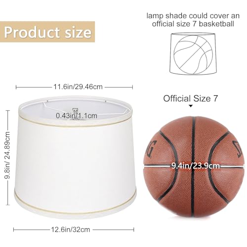 drum Fabric White lamp shades Set of 2 for table lamps