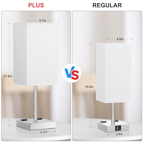17.4" White Touch Table Lamp for Bedroom