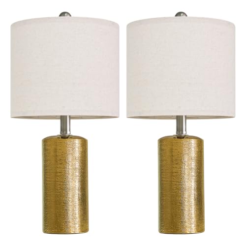 Small Table Lamps Set of 2 for Living Room 20.25" Gold Lamps Bedside Lamps (2 Count)